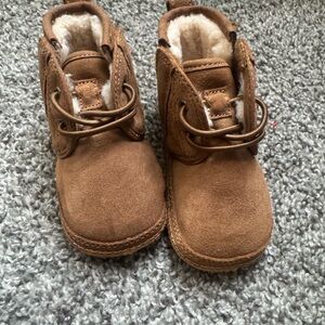 UGG Brown Suede Toddler Boots with Fleece Lining
